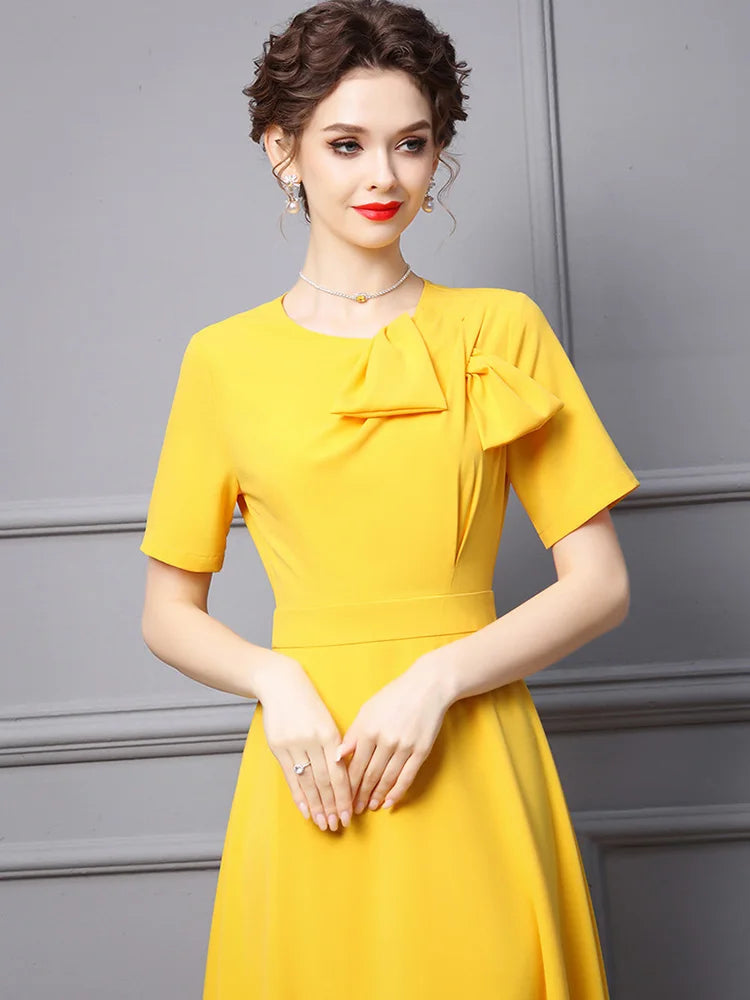 Elegant Church Office Bowknot dress