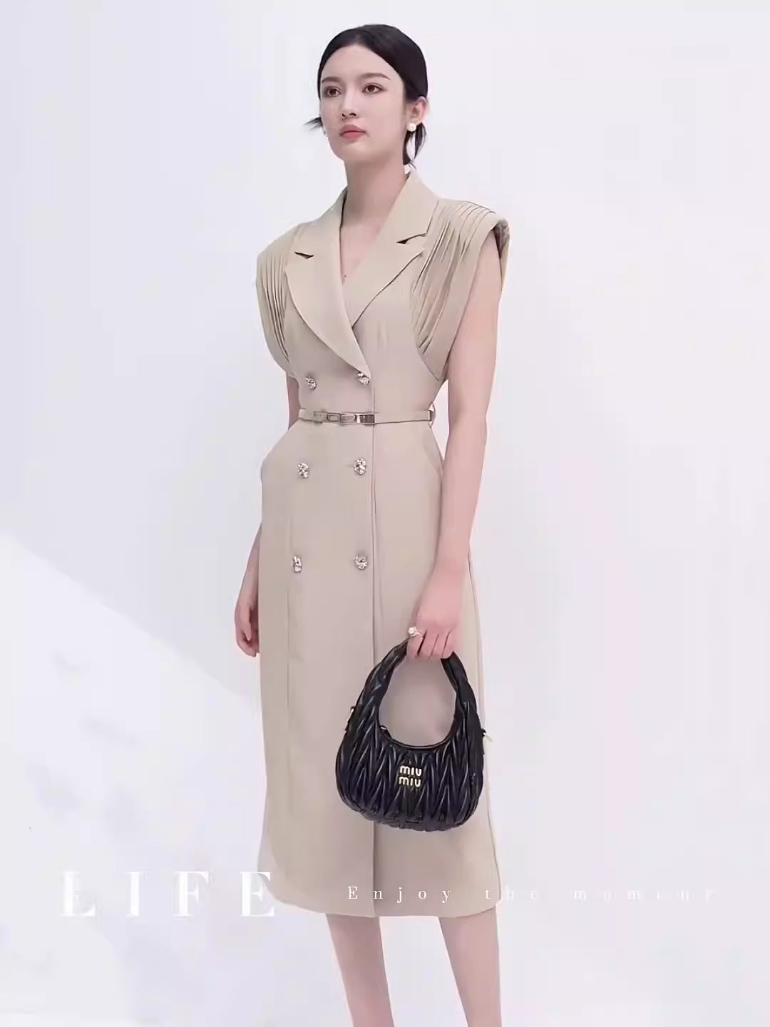 Luxurious button front dress