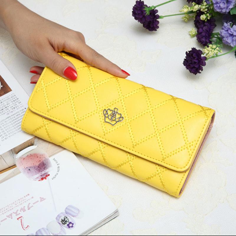 metal crown PU leather wallet