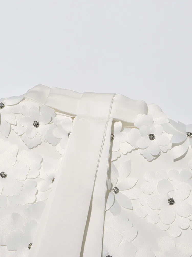 studded flower sleeveless dress