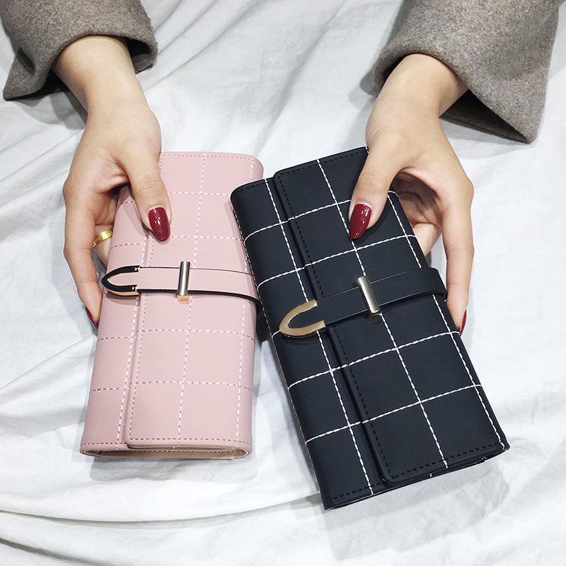 Plaid PU Leather 10 Card wallet