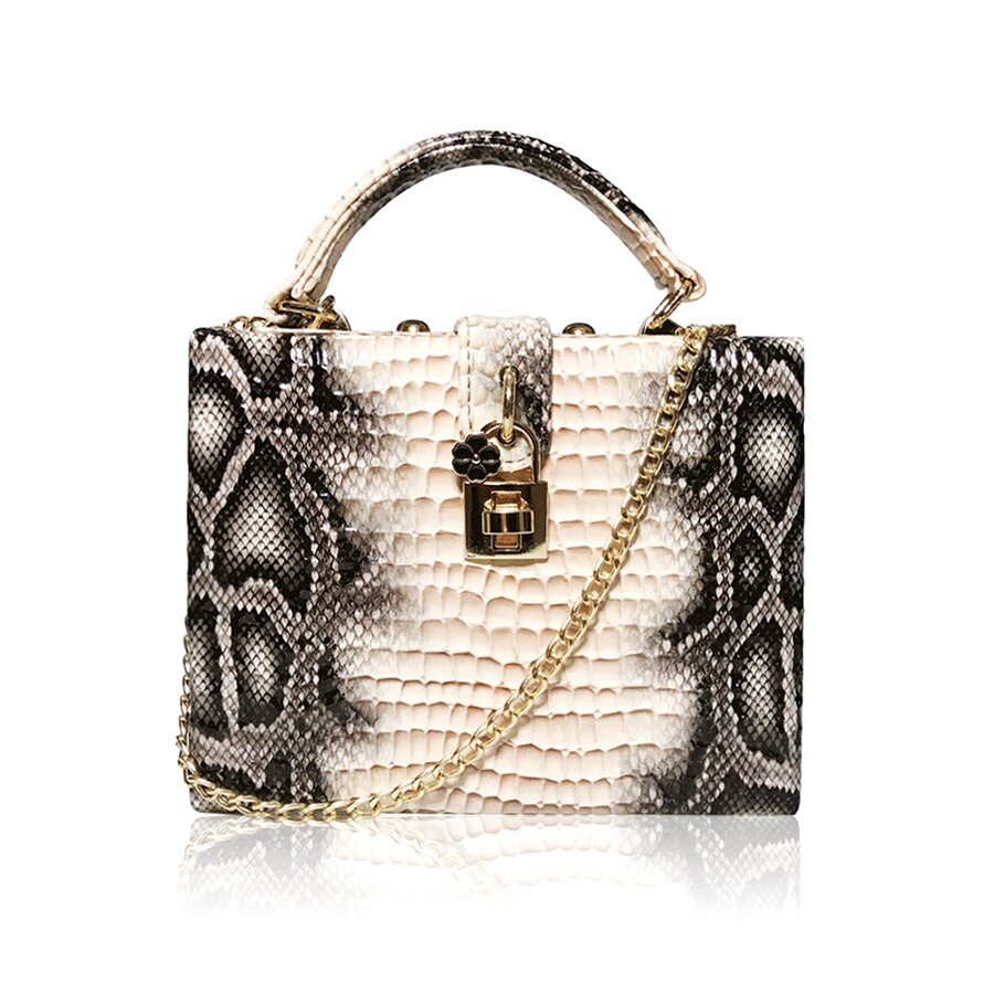 Print Box Small Square PU Evening Clutch