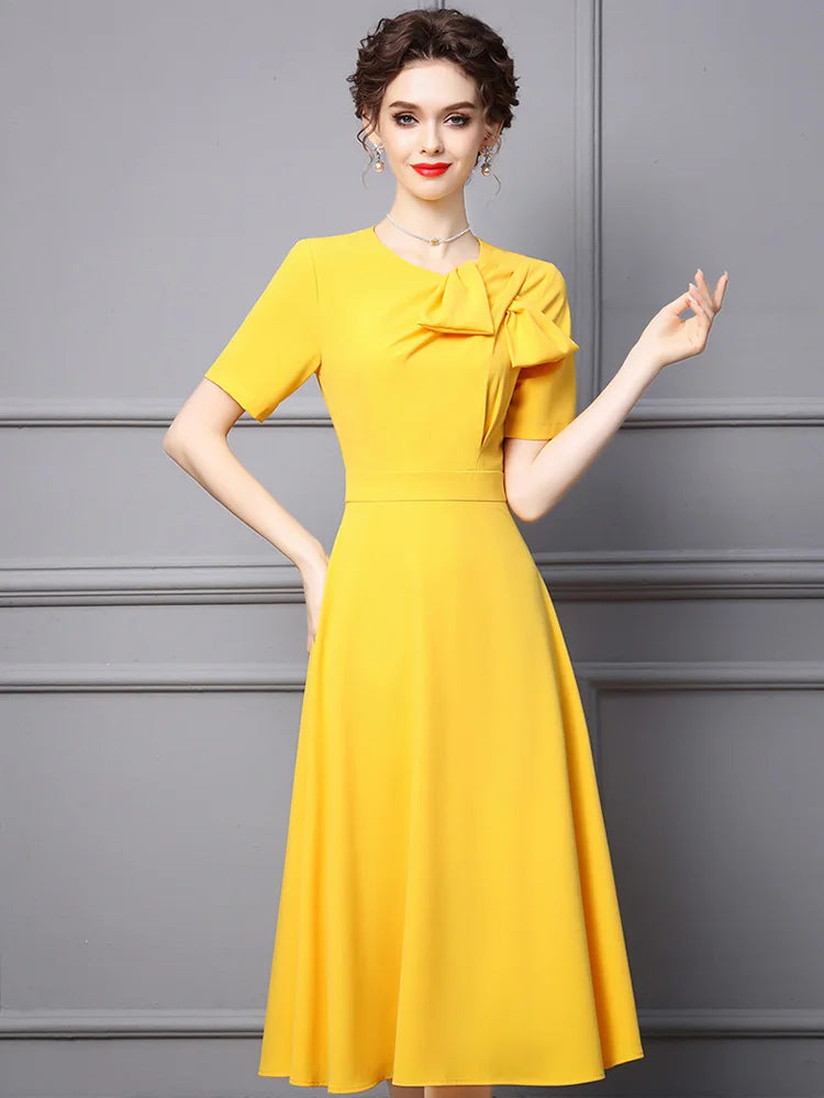 Elegant Church Office Bowknot dress