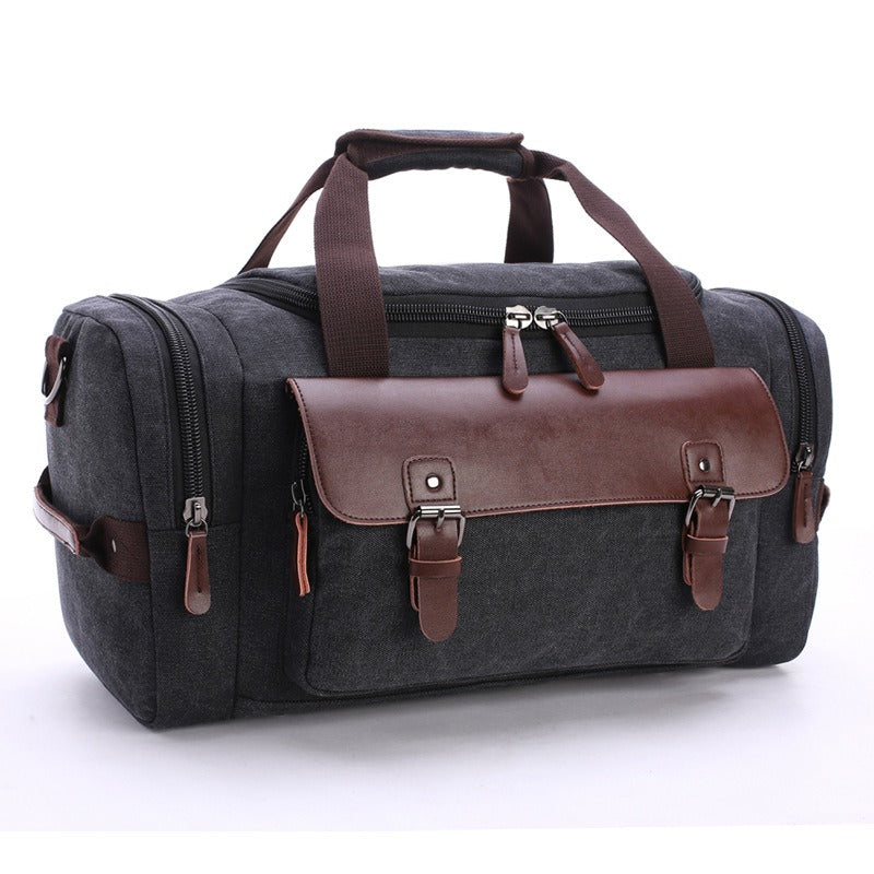 Large Capacity Vintage Luggage Travel duffle Bag Pu Leather and Canvas