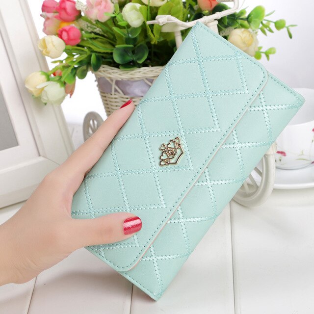 Crown embellised PU Leather wallet
