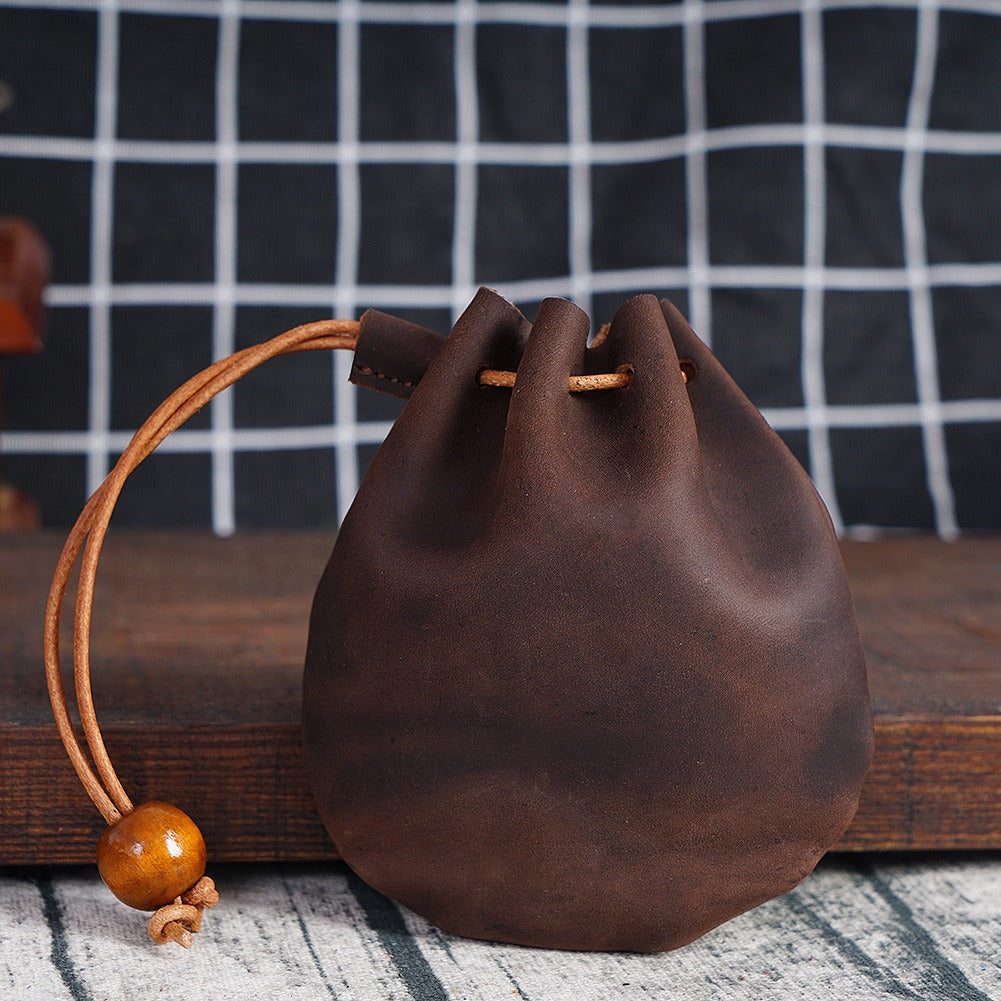 Genunie leather drawstring Vintage wallet