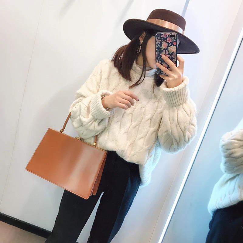 Vintage Large Capacity Luxury Pu Leather Satchel bag