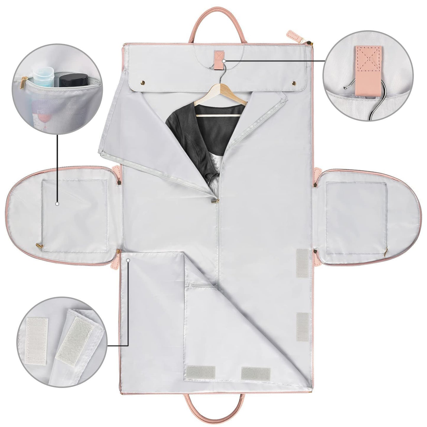 Large leather folding Travel suit bag,