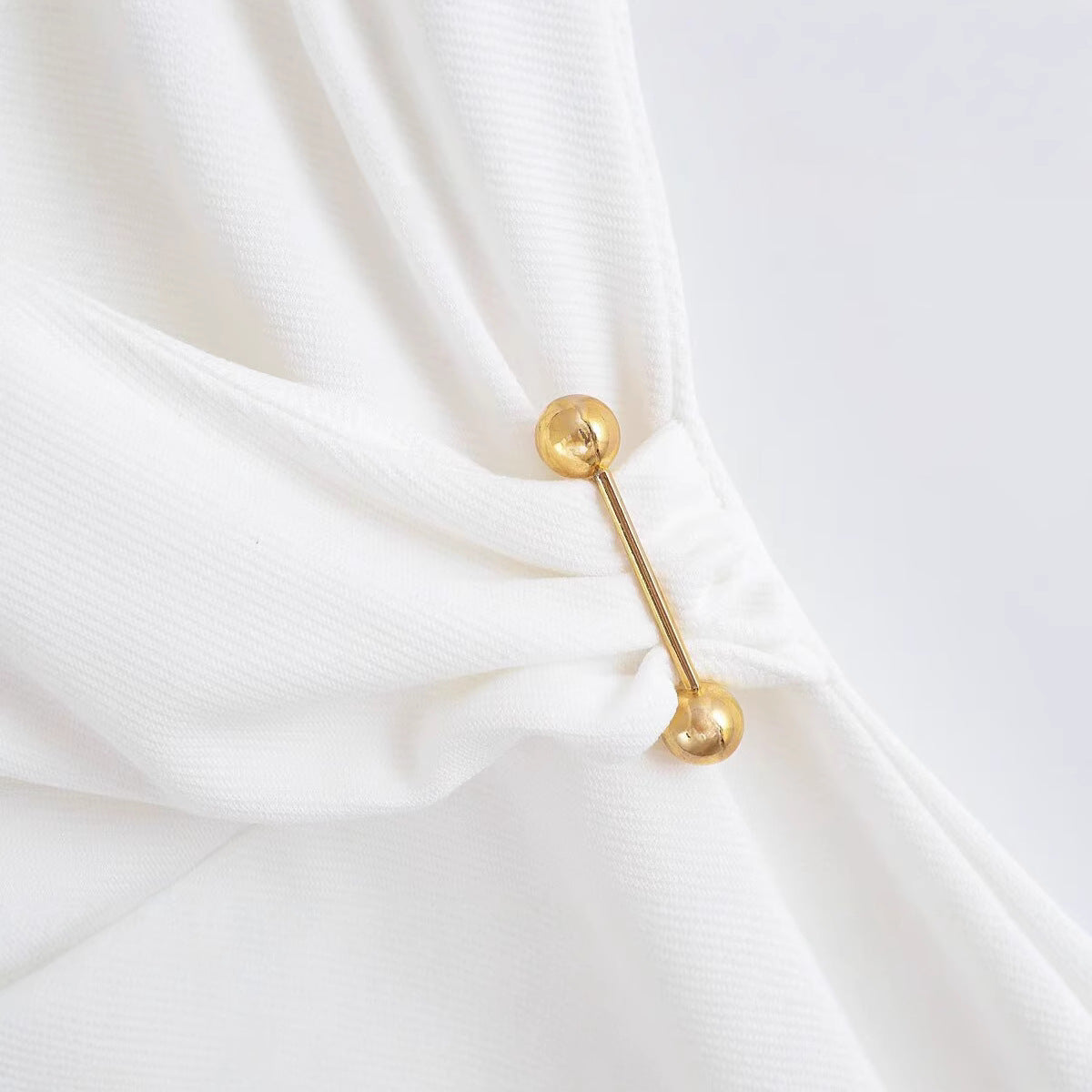 V-neck embellished pin dress