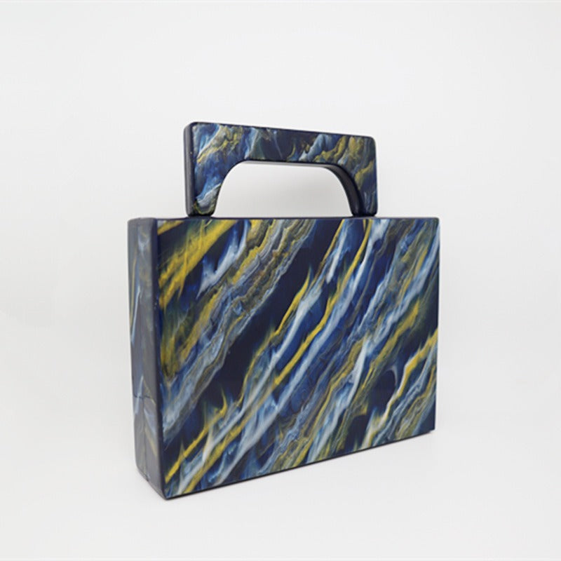 Pearlescent Acrylic Marble evening Bag