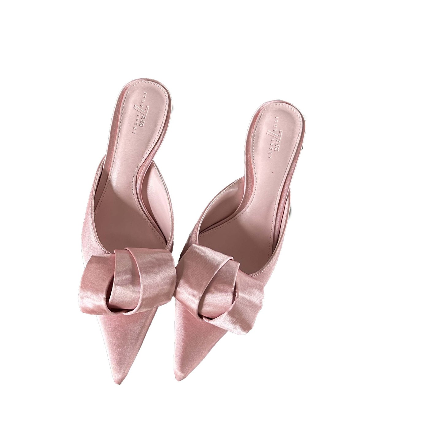 satin pointed toe bowknot sandals