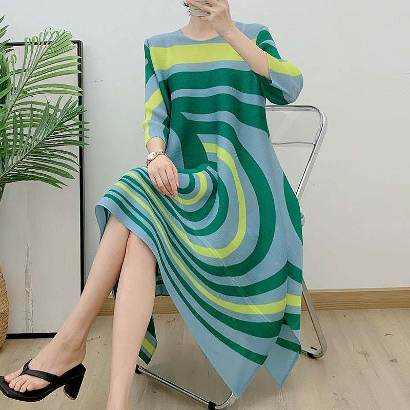 Oversized printed A-line dress