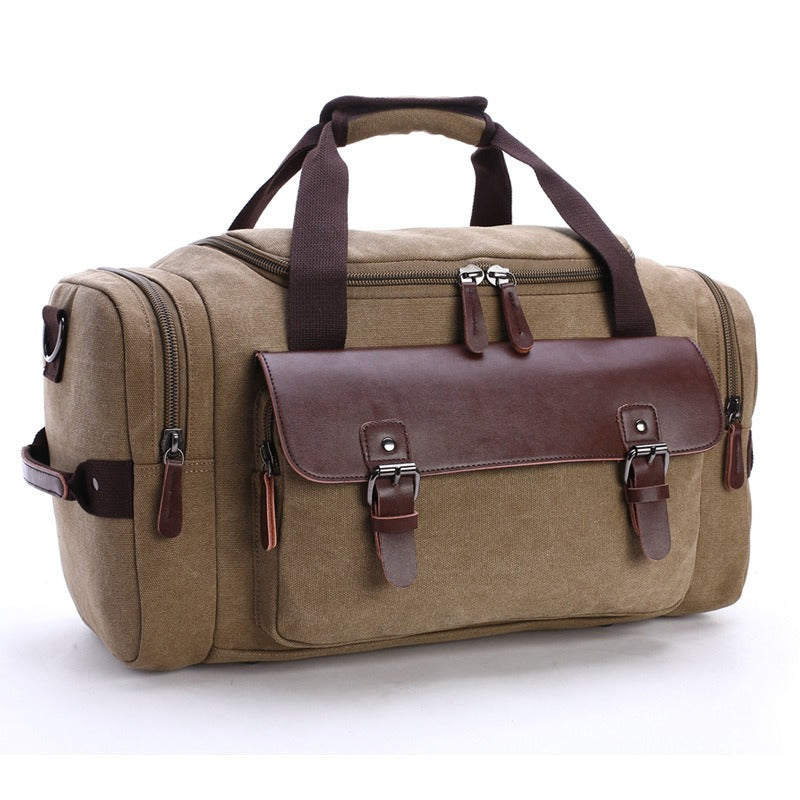 Large Capacity Vintage Luggage Travel duffle Bag Pu Leather and Canvas