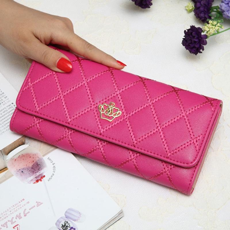 metal crown PU leather wallet