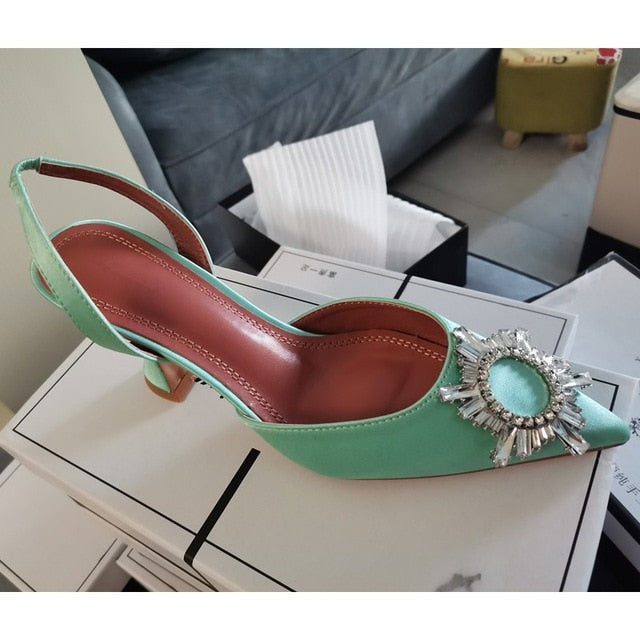 Crystal Slingback High heels pumps