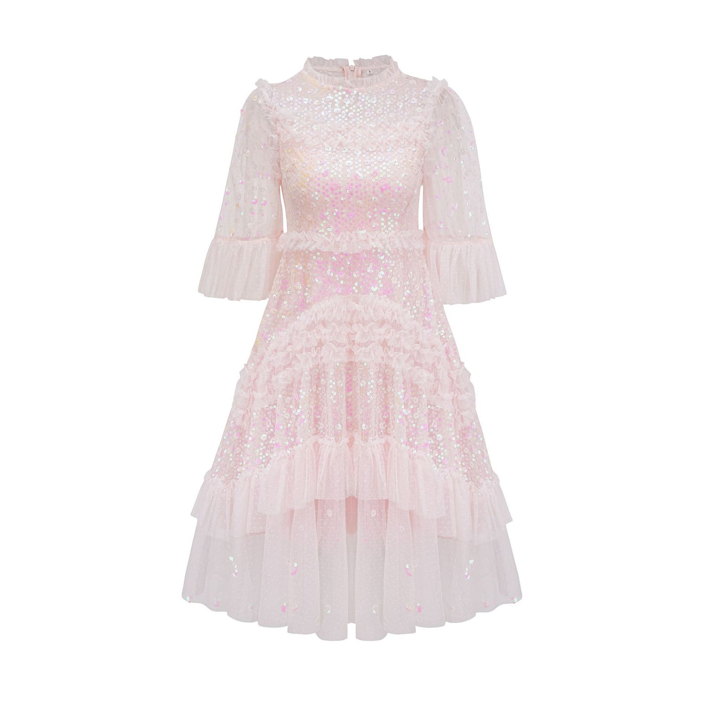 Round Neck Lace A-line Dress