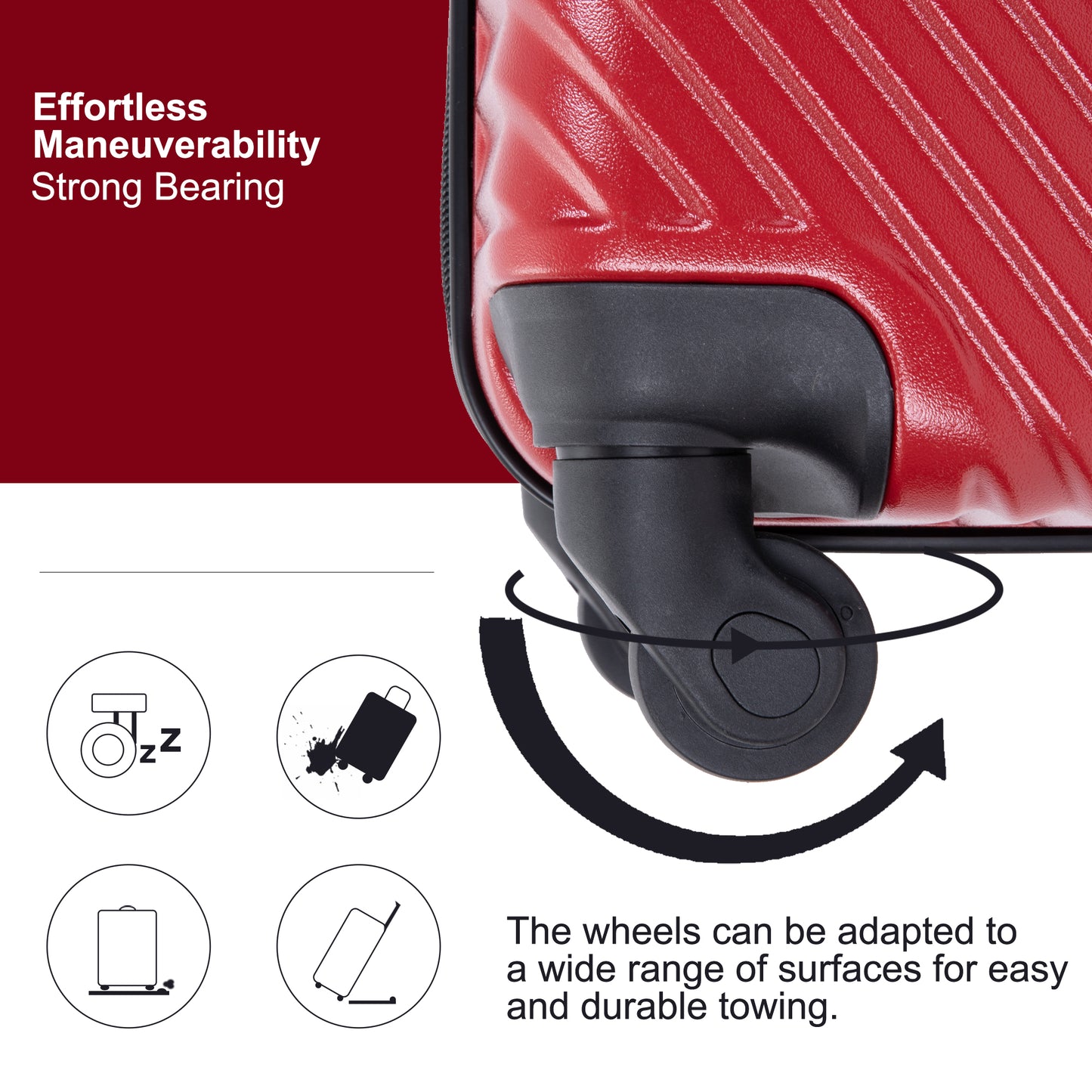 3 Piece Luggage Sets Lightweight Two Hooks Spinner Wheels