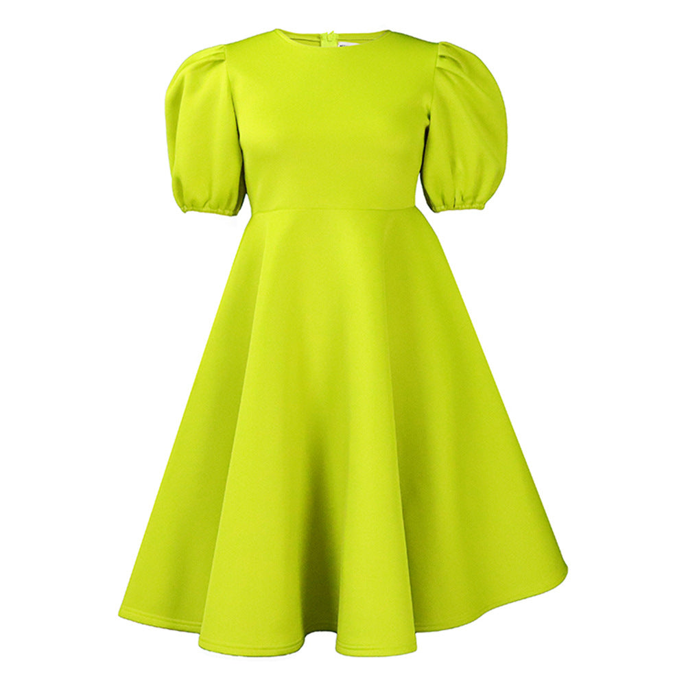 Elegant High Waist Flared Dress