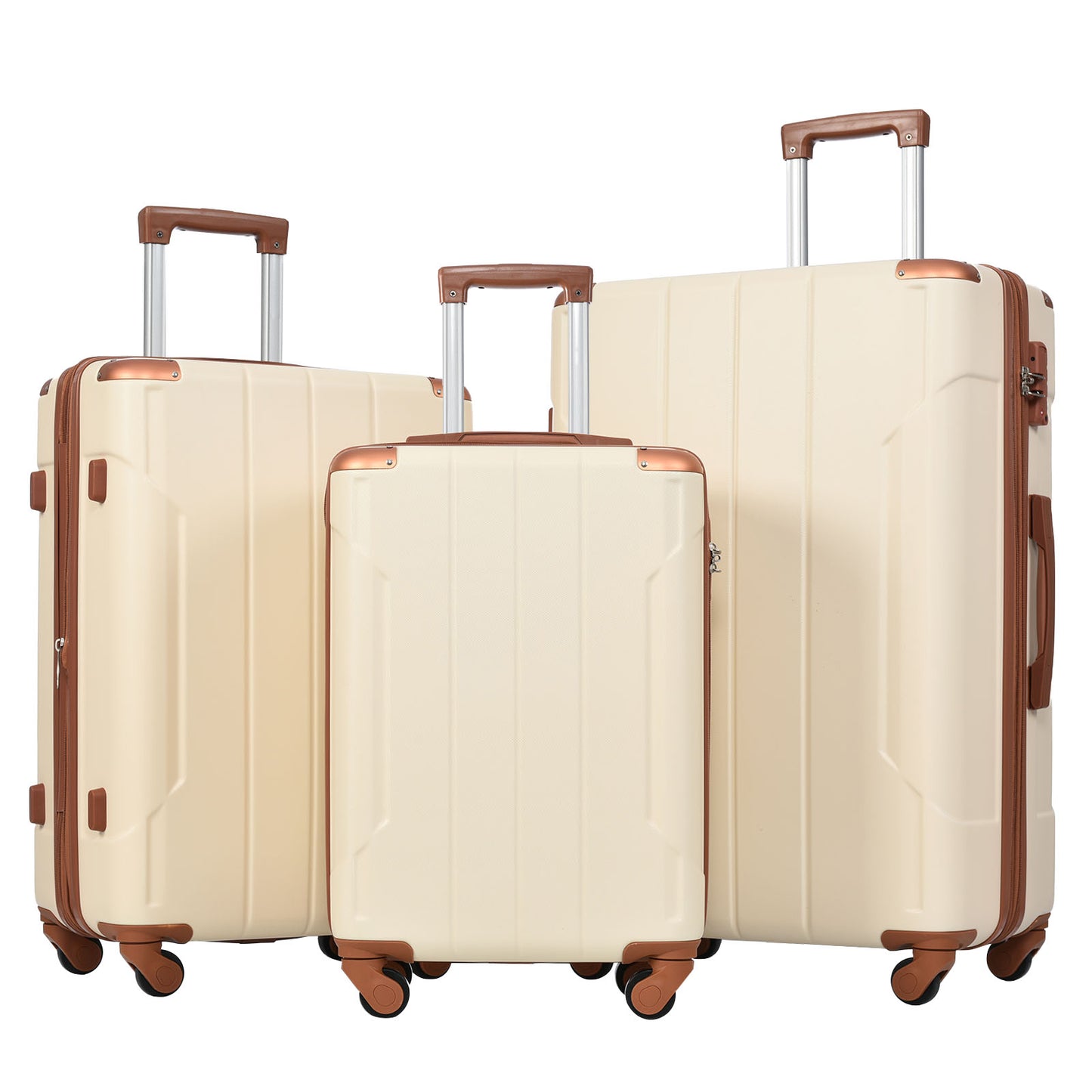 Hardshell Luggage Sets 3 Pcs Spinner TSA Lock Lightweight Suitcase