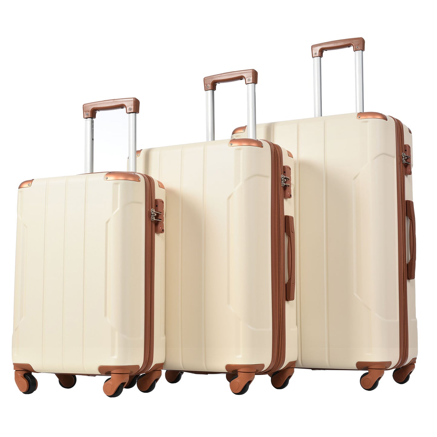 Hardshell Luggage Sets 3 Pcs Spinner TSA Lock Lightweight Suitcase