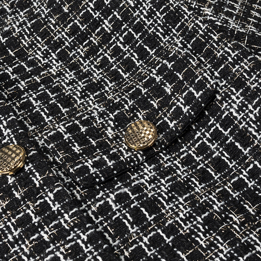 round neck single breasted texture jacket