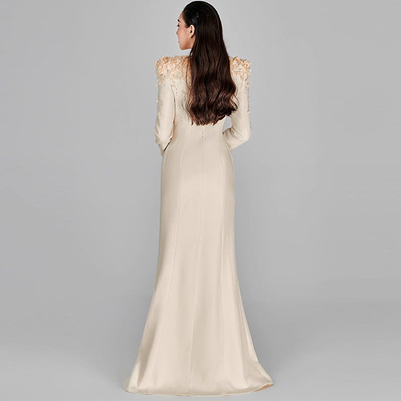 Beaded flower formal dress