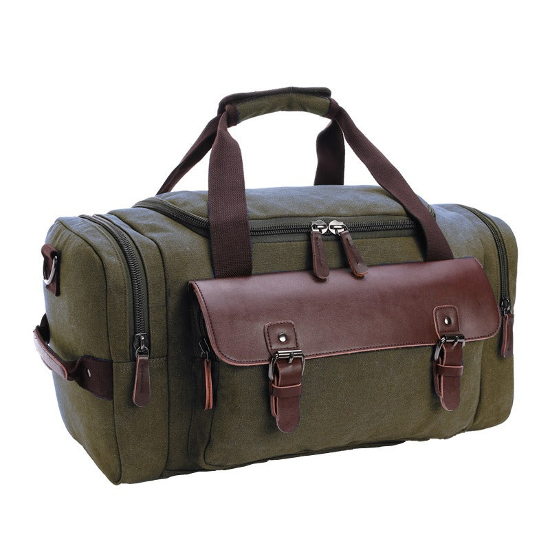 Large Capacity Vintage Luggage Travel duffle Bag Pu Leather and Canvas