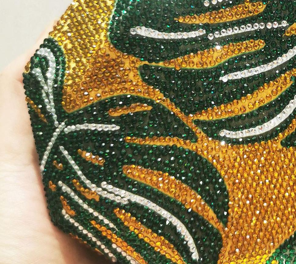 Green Leaf Hot Diamond evening bag