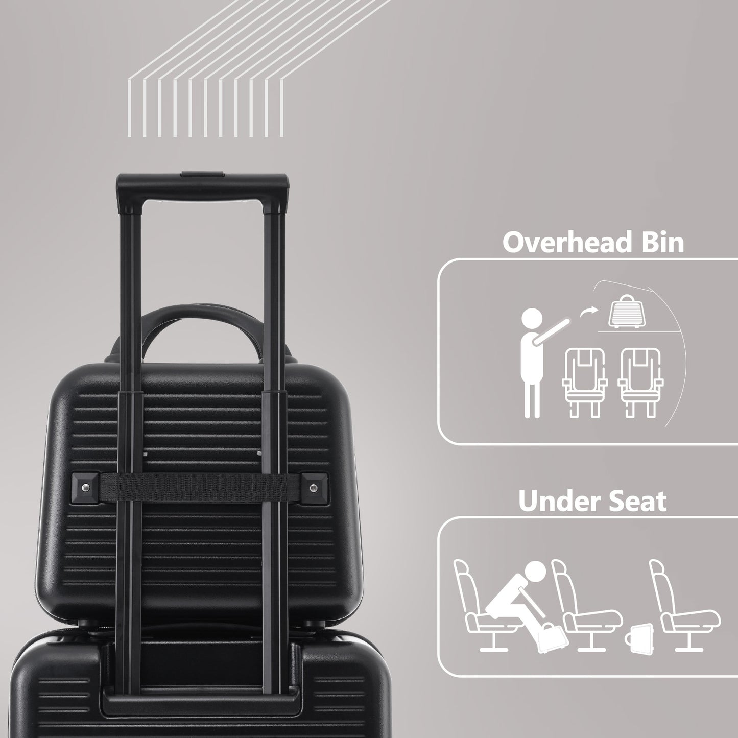 Carry-on Luggage 20 Inch Front Open Luggage Lightweight Suitcase with Front Pocket and USB Port, 1 Portable Carrying Case Black