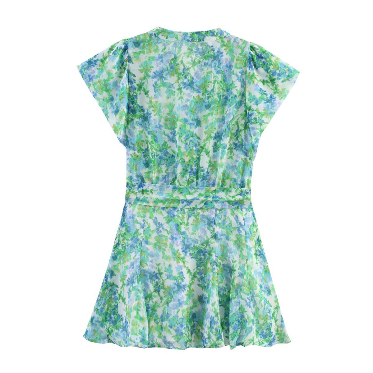 V-neck si printed dress