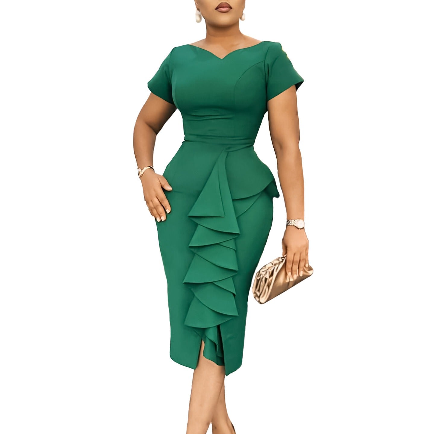 Ruffled front dress
