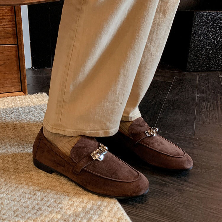 leather buckle loafer