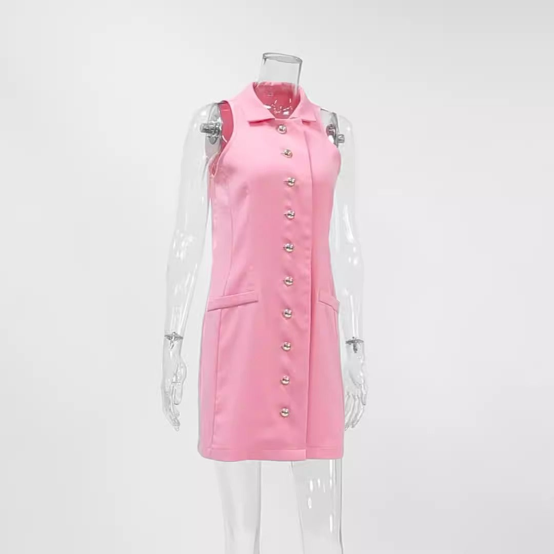 Lapel Pocket Dress