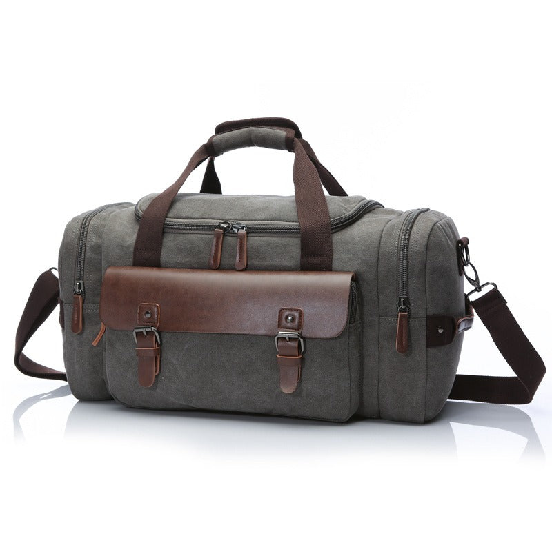 Large Capacity Vintage Luggage Travel duffle Bag Pu Leather and Canvas