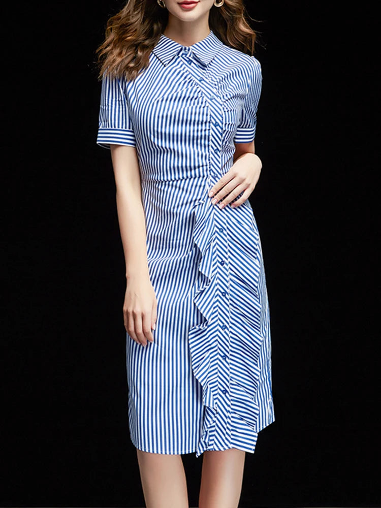 Striped Short Sleeve Dress