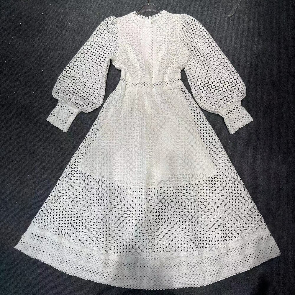 Embroidery lace long Dress