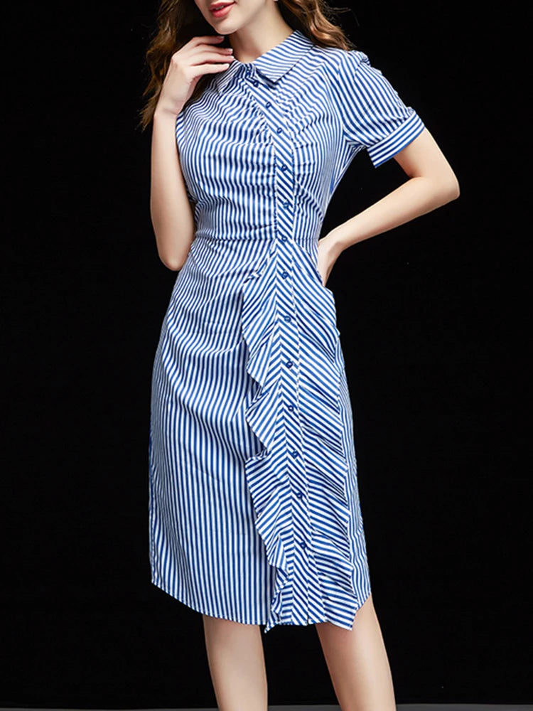 Striped Short Sleeve Dress