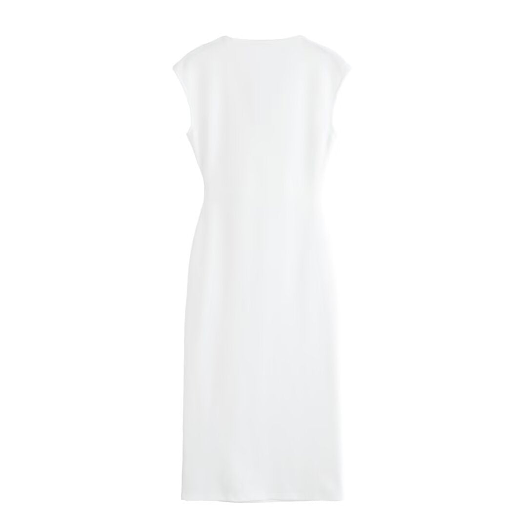 V-neck embellished pin dress