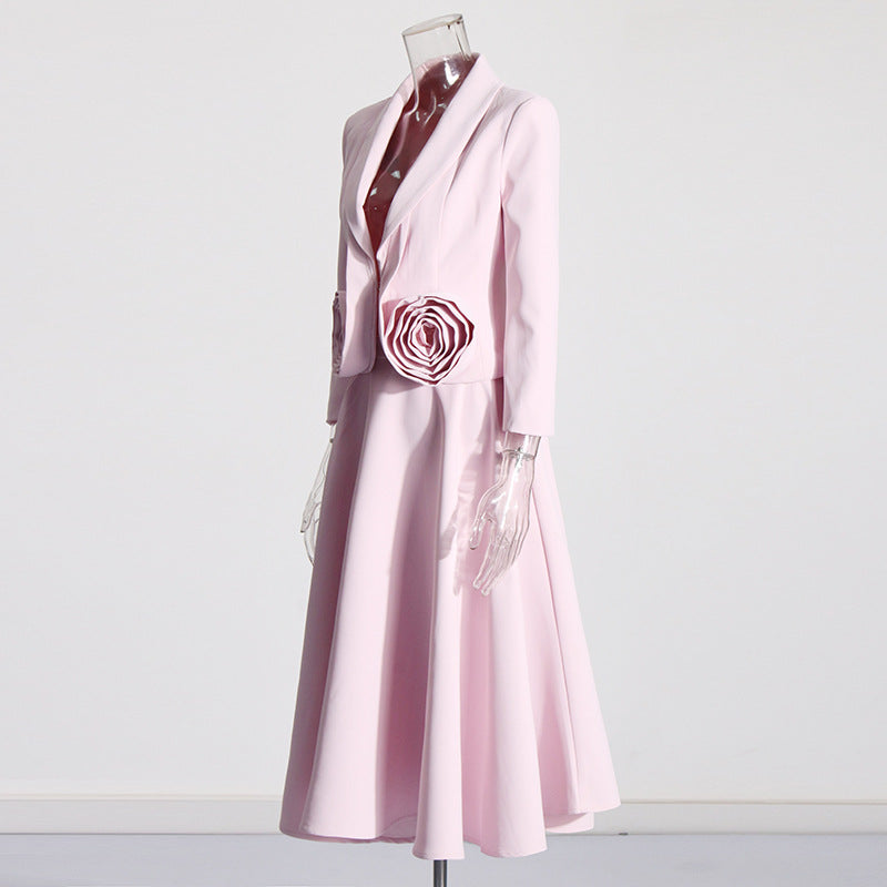 Rose two-piece waist cinching slimming suit skirt set