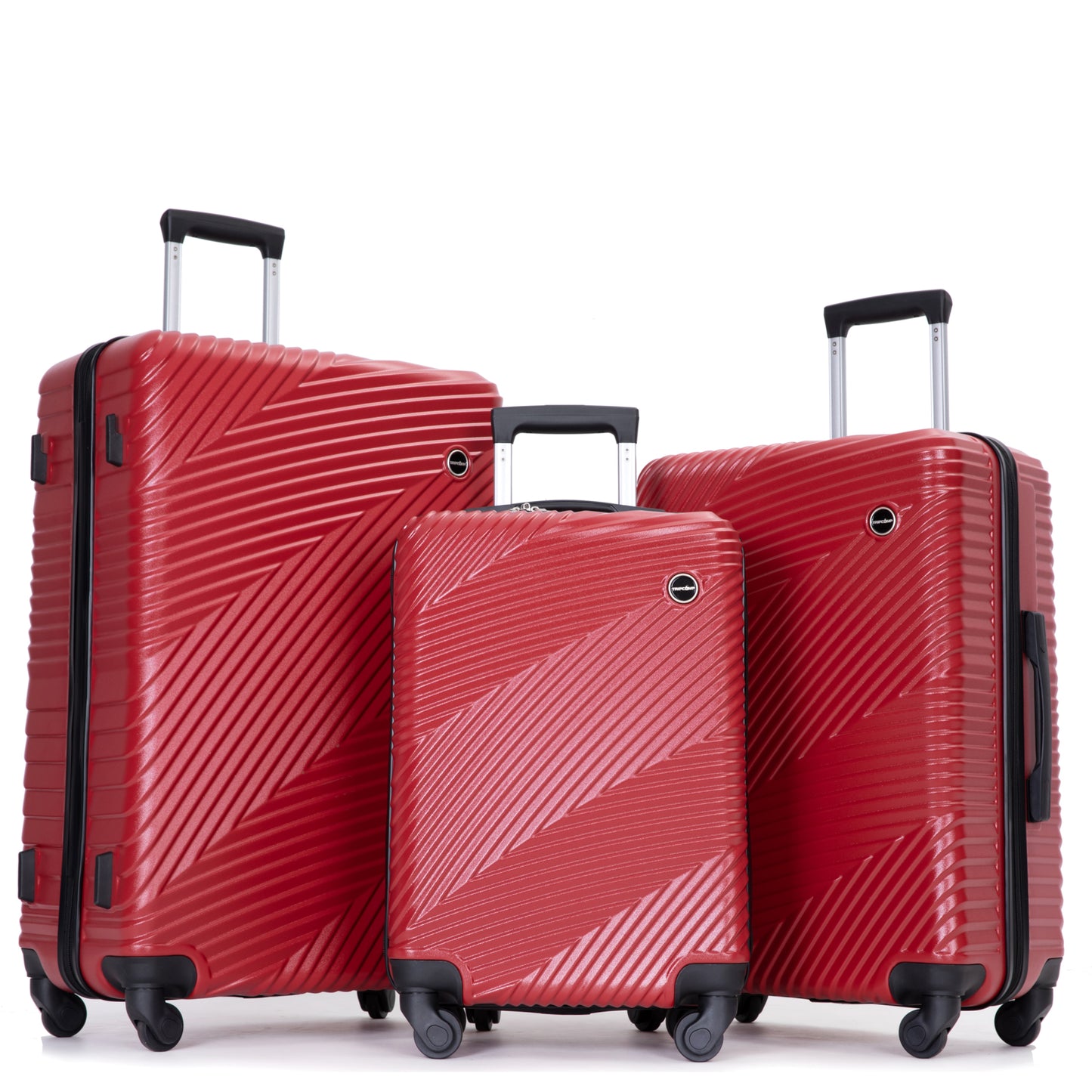 3 Piece Luggage Sets Lightweight Two Hooks Spinner Wheels