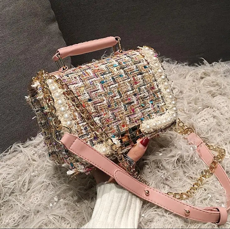 Woolen Pearl shoulder bag