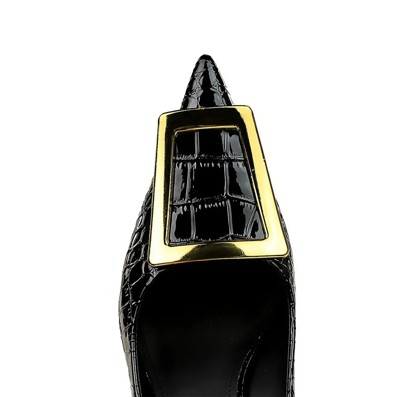Women Metal Buckle Ladies Stilettos-Click for more colors