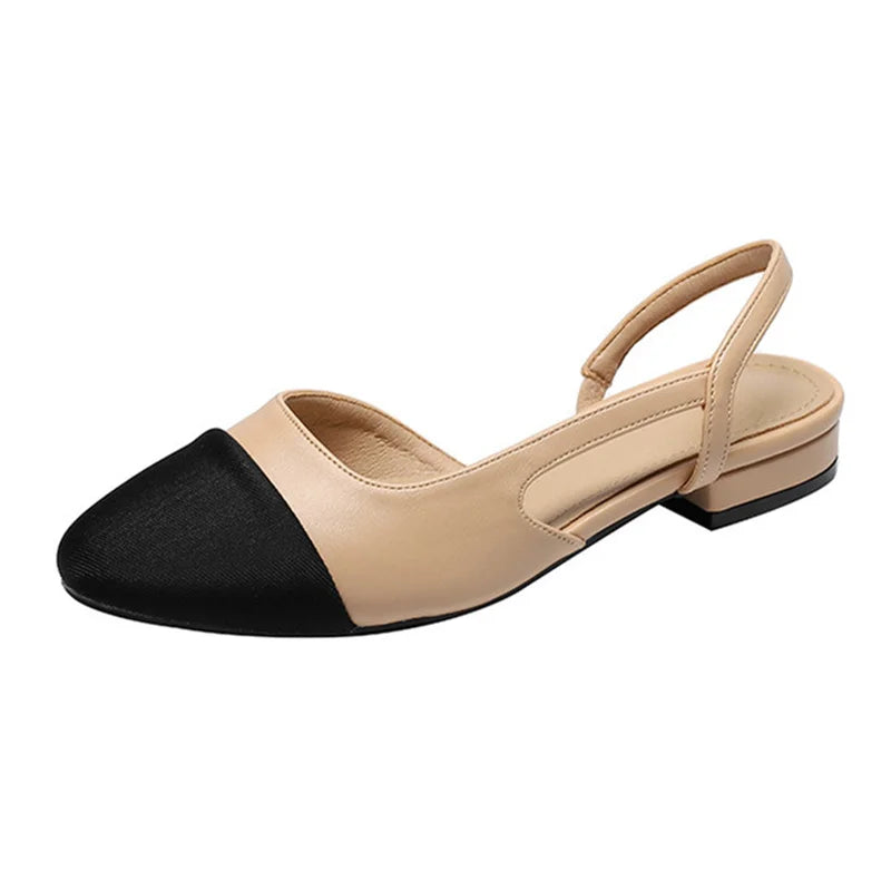 Round Toe Two Tone Slingbacks