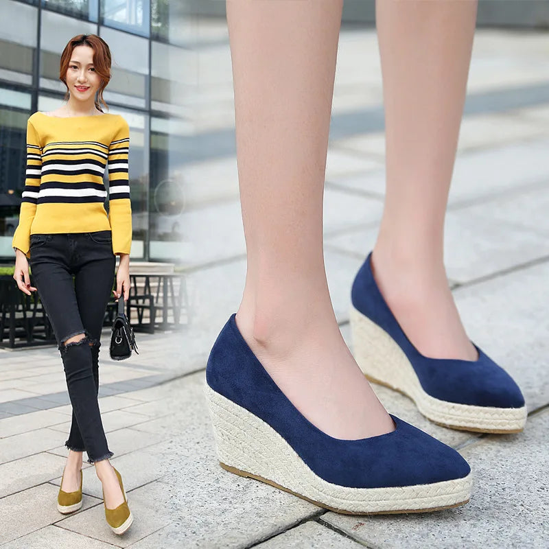 Women low Heels Wedges Shoes-Click for more colors