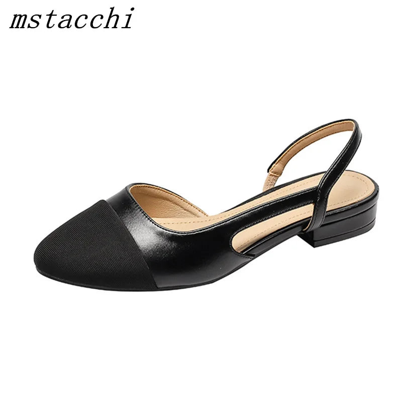 Round Toe Two Tone Slingbacks