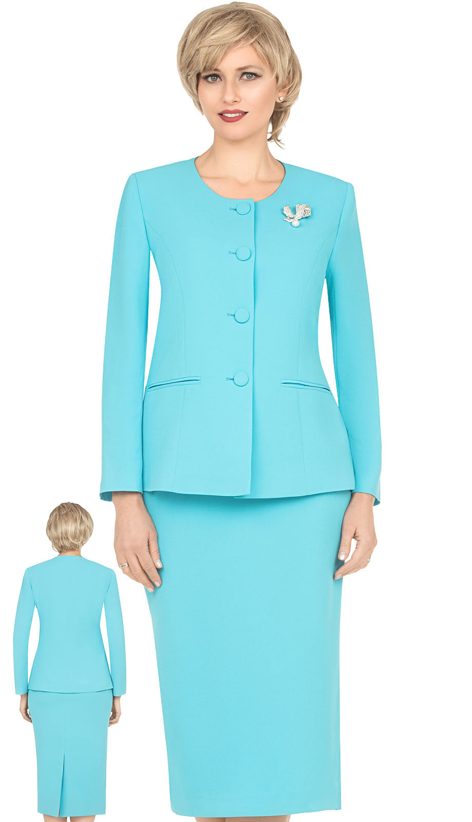 Giovanna S0745-TRQ Church Suit