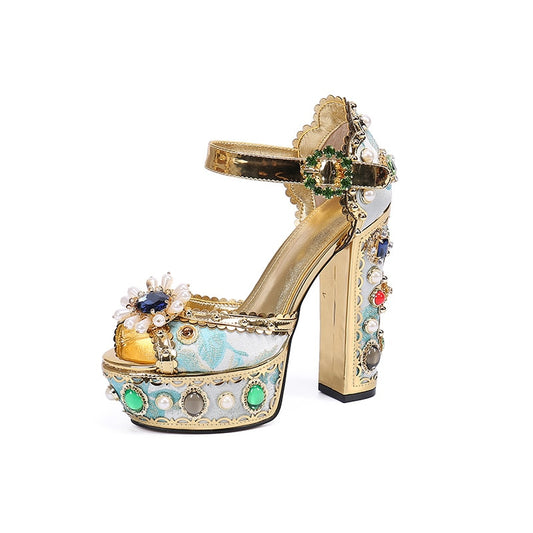 Embellished  platform sandals