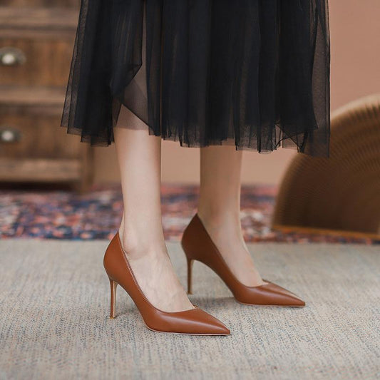 Matte Pointed Toe High Heel pumps