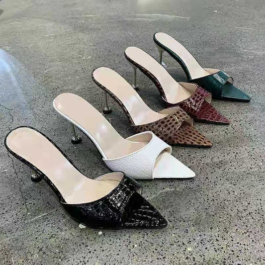 pointed toe slip on sandals