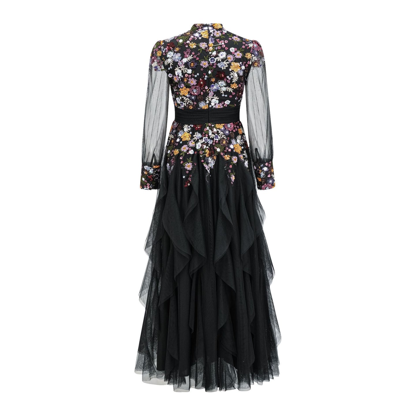 Round Neck Elegant Floral High Waist Formal dress